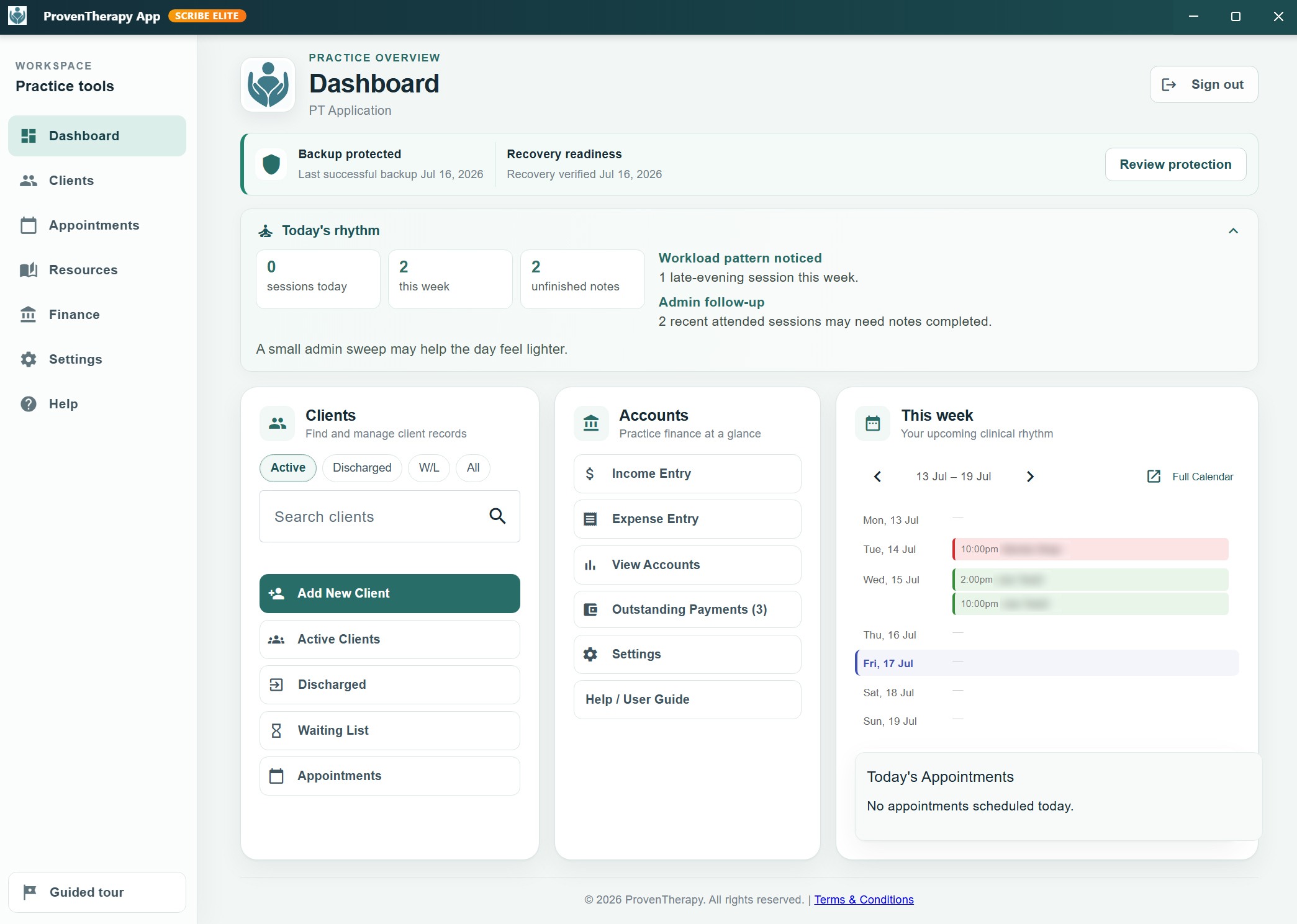 ProvenTherapy Dashboard