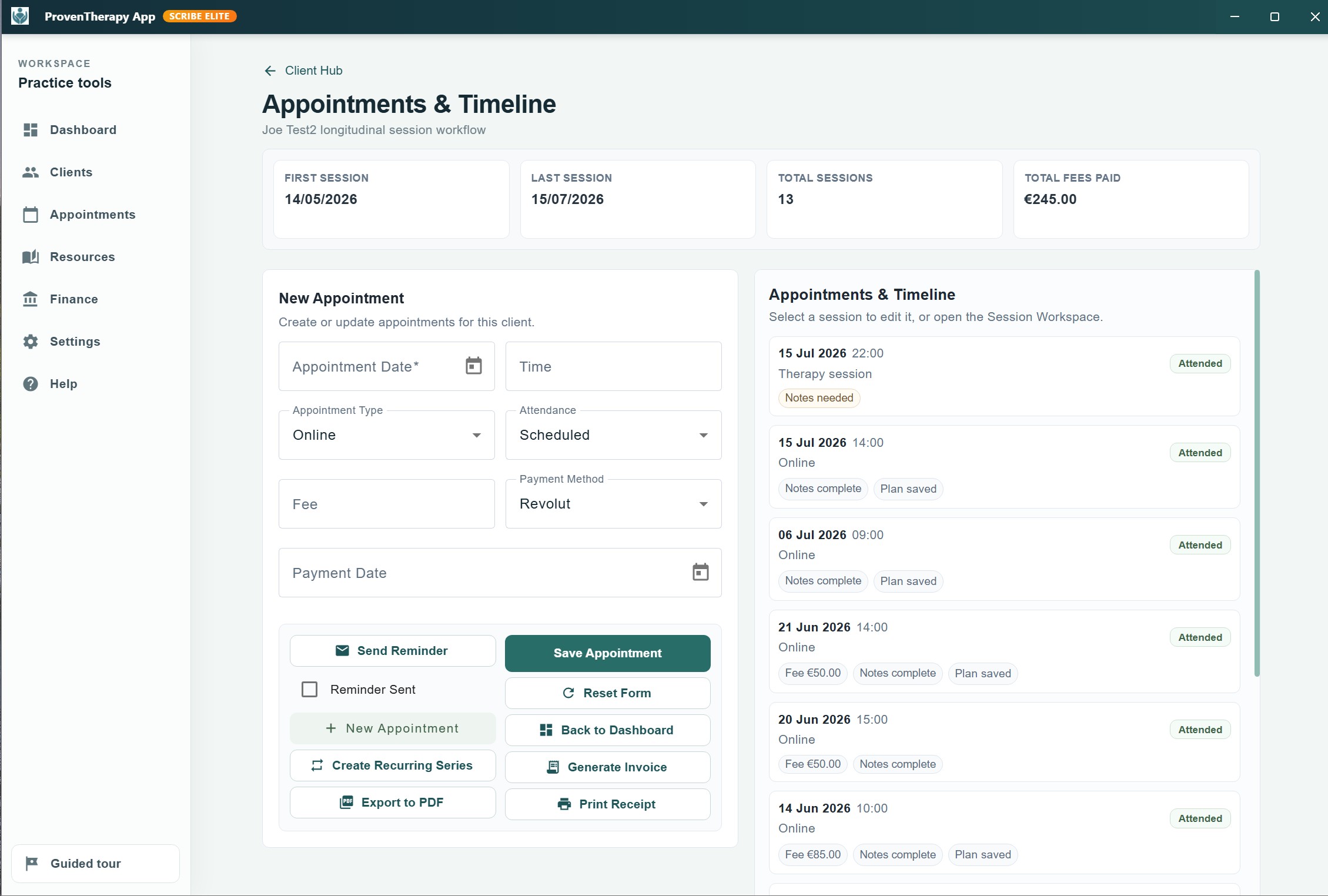 Appointments and Timeline