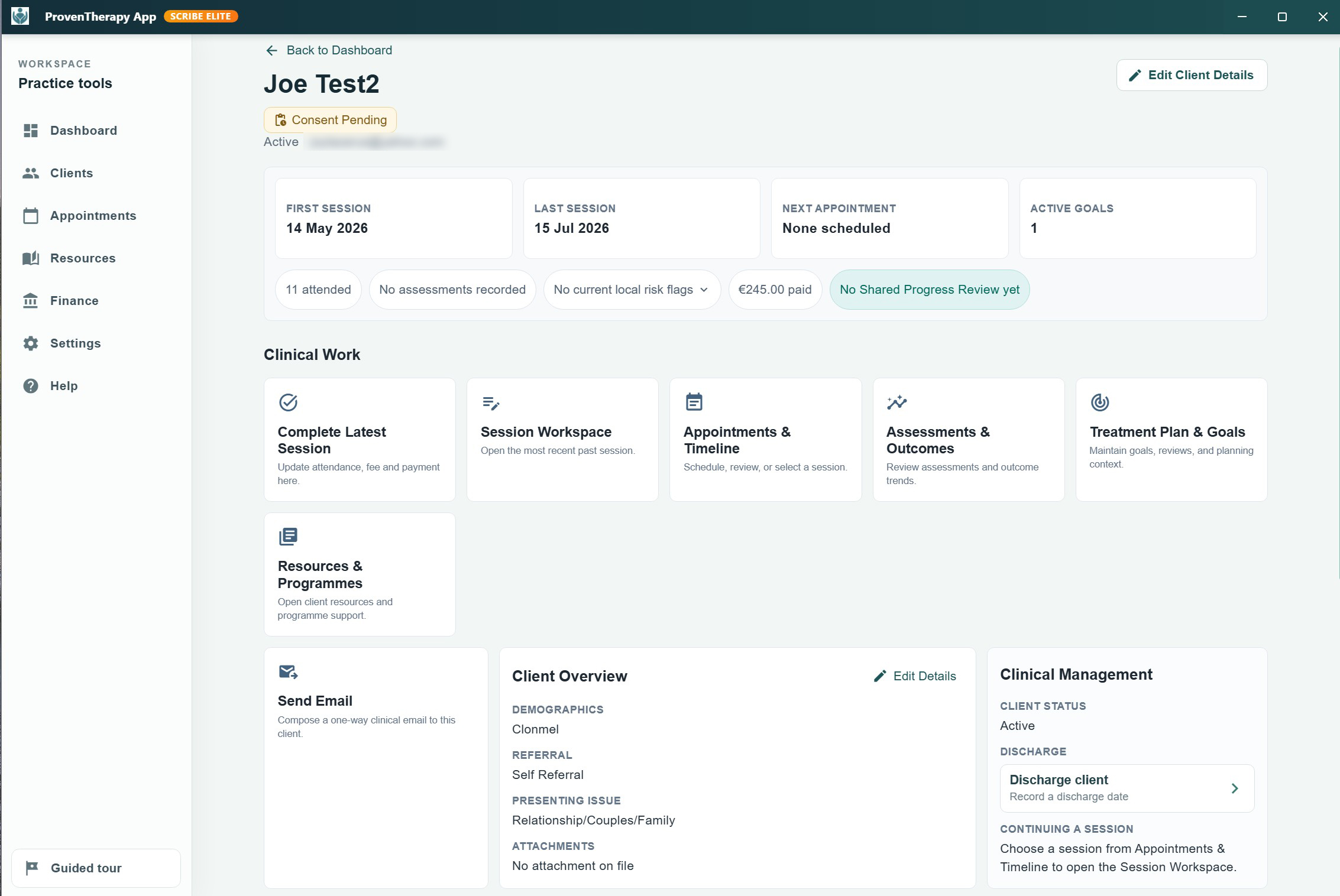 ProvenTherapy Client Hub
