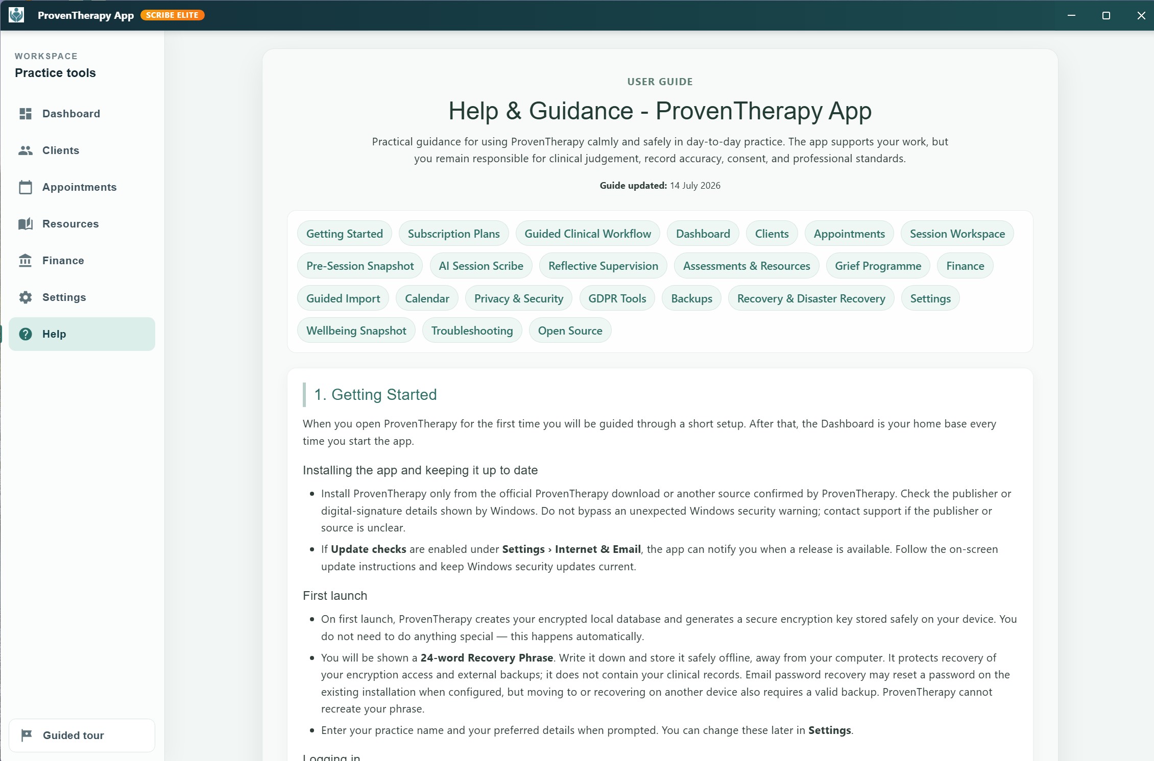 Help and Guidance